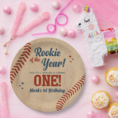 ヴィンテージ第1期バースデーベースボールパーティー ペーパープレート (パーティー)