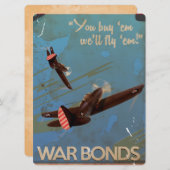 ヴィンテージ第2次世界大戦クラシック旅行ポスター 招待状 (正面/裏面)