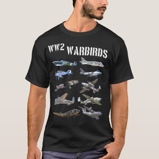 ヴィンテージ第2次世界大戦戦争飛行機 Tシャツ (正面)