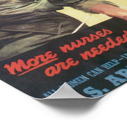 ヴィンテージ第2次世界大戦米軍ナース社 ポスター (角)