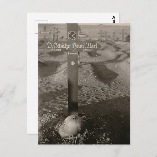ヴィンテージ第2次世界大戦落ちた兵士の墓 ポストカード (正面/裏面)