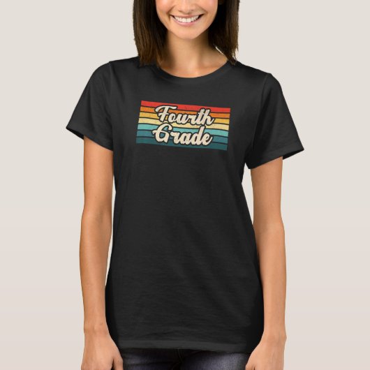 ヴィンテージ第4学年先生学生少年Scho Tシャツ (正面)
