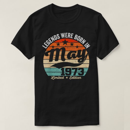 ヴィンテージ第49誕生日レジェンドは197生まれ年5月だった Tシャツ (デザイン正面)