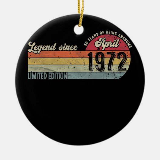 ヴィンテージ第50回誕生日伝説1972年4月50日 セラミックオーナメント (正面)