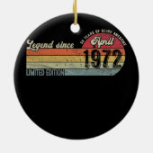 ヴィンテージ第50回誕生日伝説1972年4月50日 セラミックオーナメント (裏面)
