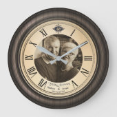 ヴィンテージ第50記念日のローマ数字の柱時計 ラージ壁時計 (正面)