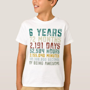 ヴィンテージ第6誕生日の男の子記念日6歳の Tシャツ
