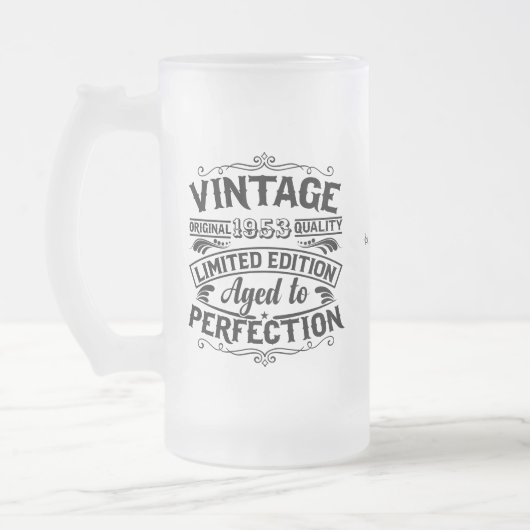 ヴィンテージ第70誕生日女性男性へ贈レトロ フロストグラスビールジョッキ (左)