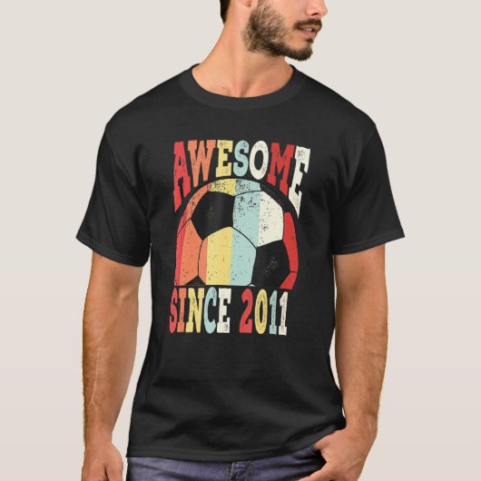 ヴィンテージ第8誕生日サッカー2011年素晴らし小児から Tシャツ (正面)