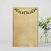 ヴィンテージ筆記用紙（グリーンガーランド付） 便箋 (スタンド正面)