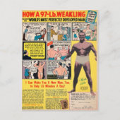 ヴィンテージ筋肉漫画書広告用はがき ポストカード (正面)
