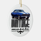 ヴィンテージ筋肉青Camaro セラミックオーナメント (右)