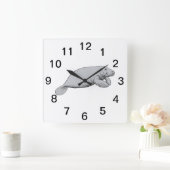 ヴィンテージ管理スケッチ スクエア壁時計 (ホーム)