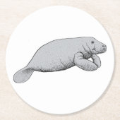 ヴィンテージ管理スケッチ ラウンドペーパーコースター (正面)