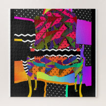 ヴィンテージ簡単アームチェアシェブロンドットパズル