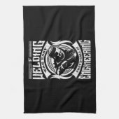 ヴィンテージ簡単溶接機 キッチンタオル (縦)