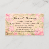 ヴィンテージ簿記元帳ピンクフローラ会計士 名刺 (裏面)