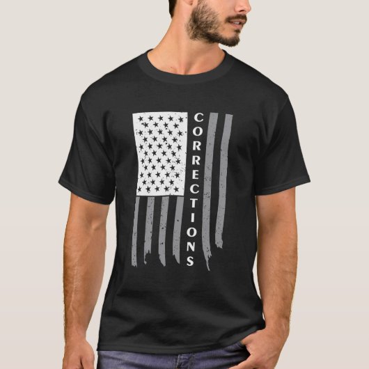ヴィンテージ米国おもしろい国旗の補正修正 Tシャツ (正面)