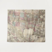 ヴィンテージ米国の地図 タペストリー (正面(横))