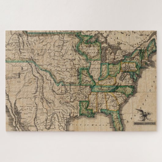 ヴィンテージ米国の地図(1823年) ジグソーパズル (横)