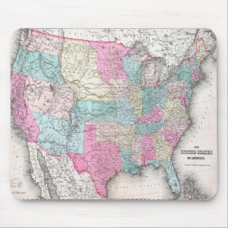 ヴィンテージ米国の地図(1857年) マウスパッド