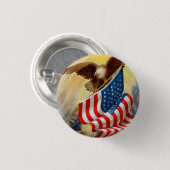 ヴィンテージ米国の旗およびワシ 缶バッジ (正面&裏面)