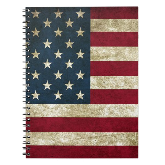 ヴィンテージ米国の米国旗 ノートブック (正面)