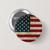 ヴィンテージ米国の米国旗 缶バッジ (正面&裏面)