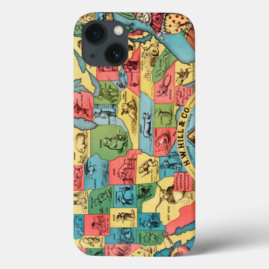 ヴィンテージ米国は地図を愛称で呼びます Case-Mate iPhoneケース (裏面)
