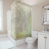 ヴィンテージ米国は地図を描きます(1895年) シャワーカーテン (インサイチュ)