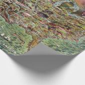 ヴィンテージ米国は散歩旅行の地図を描きます ラッピングペーパー (角)