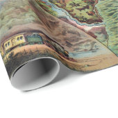 ヴィンテージ米国は散歩旅行の地図を描きます ラッピングペーパー (ロールコーナー)