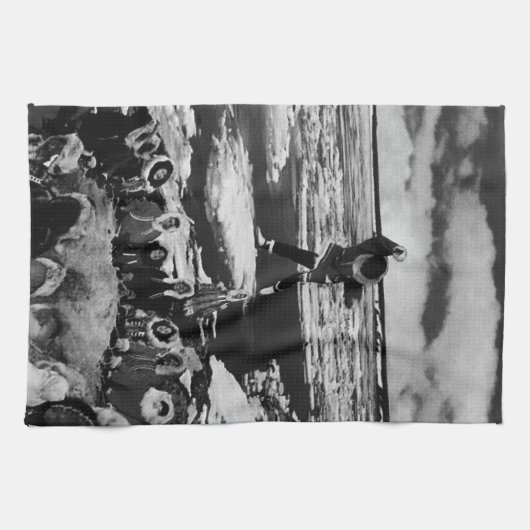 ヴィンテージ米国アラスカのエスキモ毛布1970を投げ キッチンタオル (横)