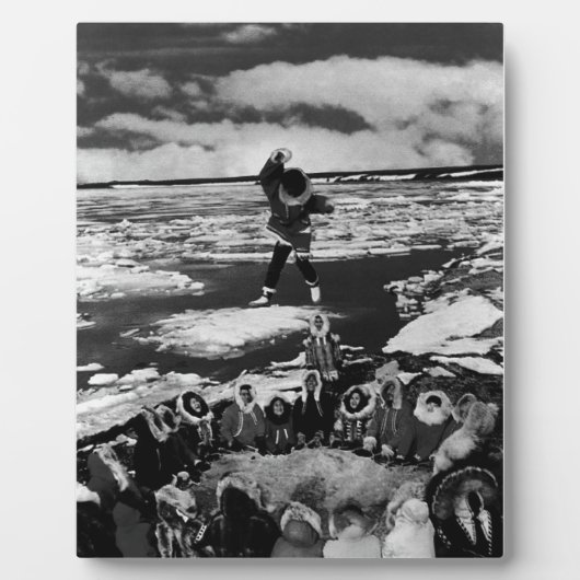 ヴィンテージ米国アラスカのエスキモ毛布1970を投げ フォトプラーク (正面)