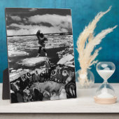 ヴィンテージ米国アラスカのエスキモ毛布1970を投げ フォトプラーク (側面)