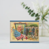 ヴィンテージ米国ジョージ・ワシントン発足式 ポストカード (スタンド正面)