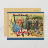 ヴィンテージ米国ジョージ・ワシントン発足式 ポストカード (正面/裏面)