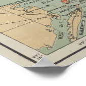 ヴィンテージ米国メキシコ湾ライトハウスの地図(1898) ポスター (角)