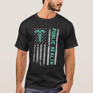 ヴィンテージ米国公衆衛生ナース米国国旗Patr Tシャツ