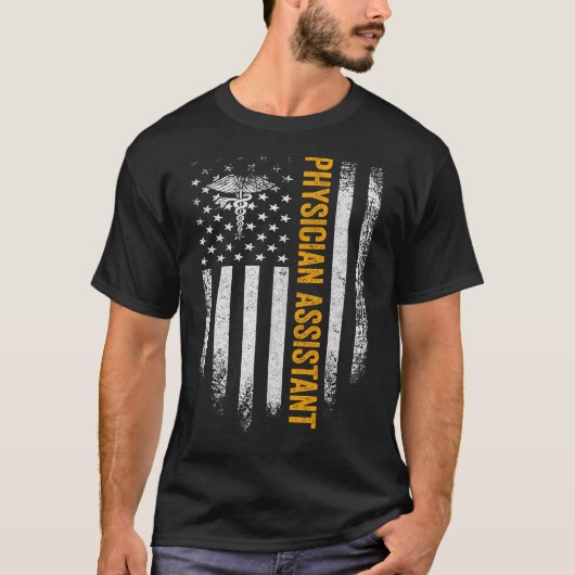 ヴィンテージ米国医師助手アメリカ国旗Patr Tシャツ (正面)