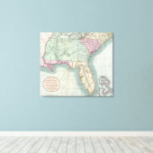 ヴィンテージ米国南東部の地図（1806年） キャンバスプリント (インサイチュ (ウッドフロア))