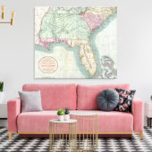 ヴィンテージ米国南東部の地図（1806年） キャンバスプリント (インサイチュ (リビング))