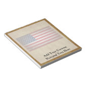 ヴィンテージ米国国旗とカスタム文字 ノートパッド (アングル)