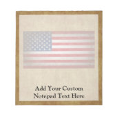ヴィンテージ米国国旗とカスタム文字 ノートパッド (正面)