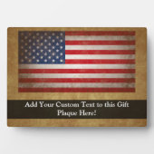 ヴィンテージ米国国旗とカスタム文字 フォトプラーク (正面)
