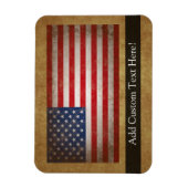 ヴィンテージ米国国旗とカスタム文字 マグネット (縦)