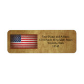 ヴィンテージ米国国旗とカスタム文字 ラベル (正面)