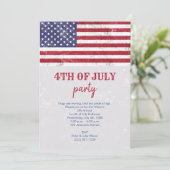 ヴィンテージ米国国旗と愛国的なアメリカの7月4日パーティー 招待状 (スタンド正面)
