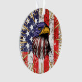 ヴィンテージ米国国旗のアメリカワシ オーナメント (正面)