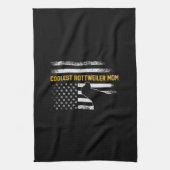 ヴィンテージ米国国旗のクールロットワイラー キッチンタオル (縦)